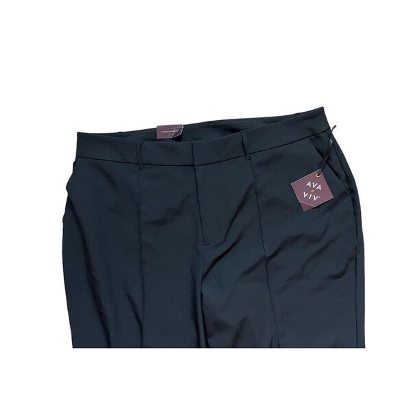 NWT Womens Ava & Viv Wide Leg No Gap Waistband Black Dress Pants - Sz 26 - Picture 3 of 3